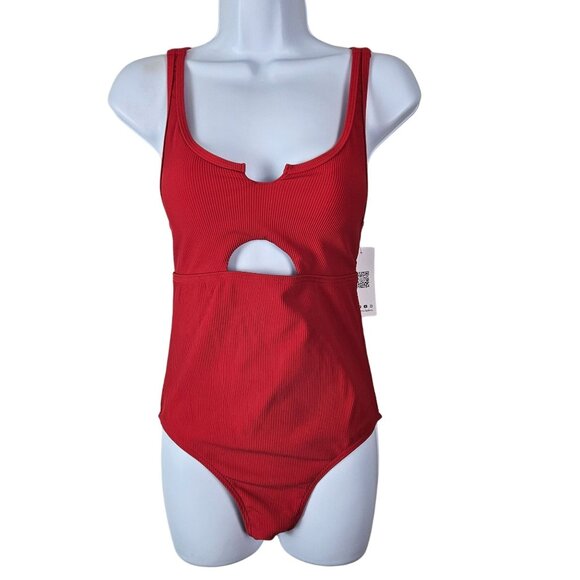 Charmo Womens Red Cutout Monokini One Piece Swimsuit Size Small Beach Pool Sexy - Picture 5 of 10